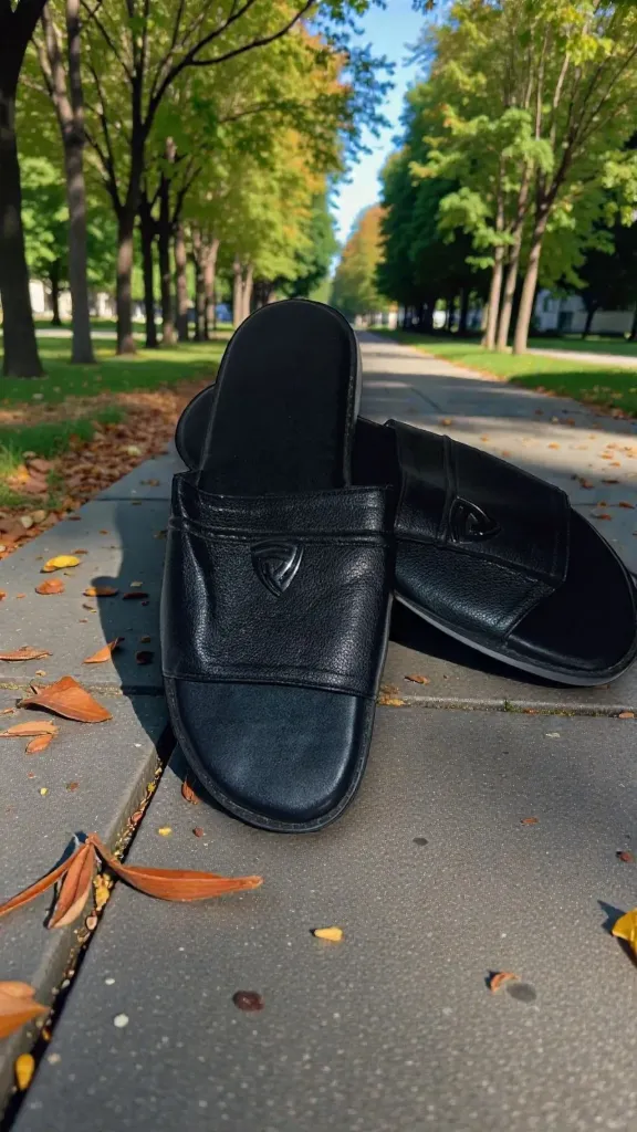 [005] حذاء جلد أسود سادة